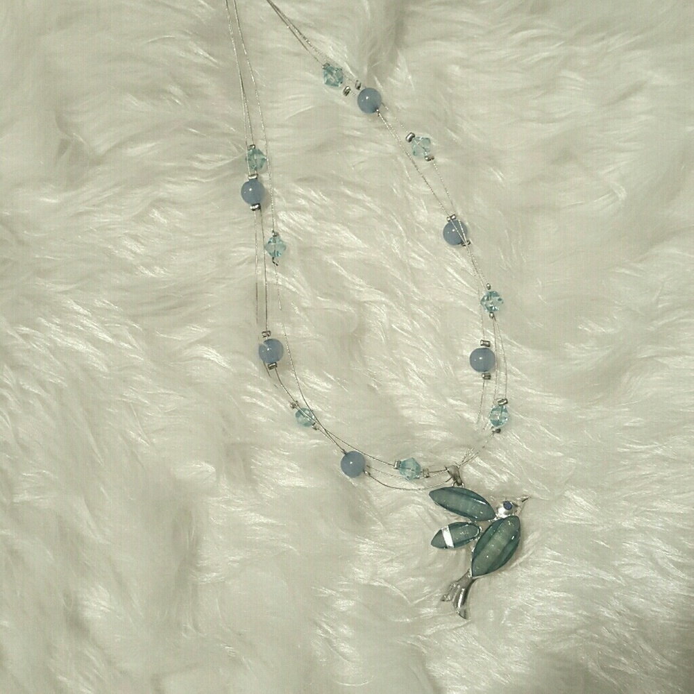 Blue bird necklace